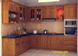 Tủ bếp gỗ tự nhiên sấy 06